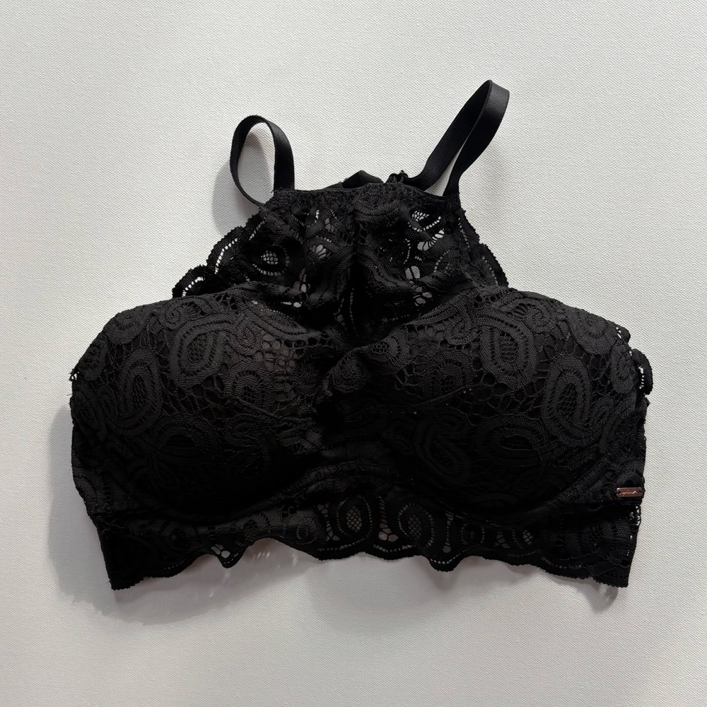 PINK Victoria's Secret Black Lace Push-up Bra, size medium